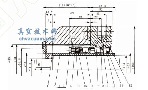 波紋管集裝式機(jī)械密封結(jié)構(gòu)組裝圖