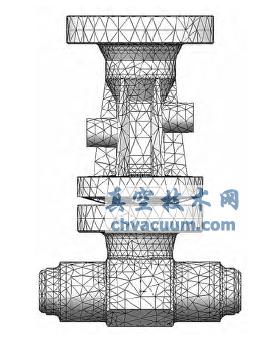 閥門整體的有限元網(wǎng)格模型